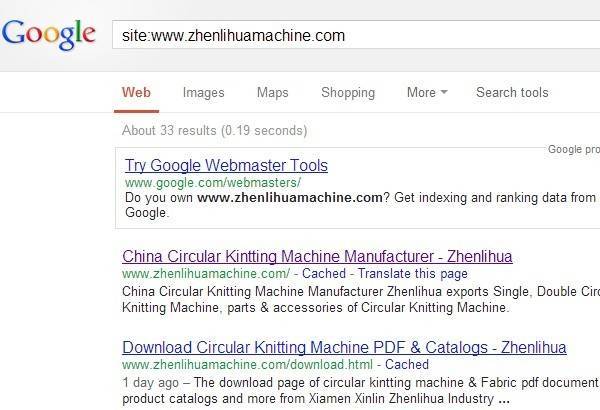 英文Google优化：Circular Knitting Machine谷歌收录